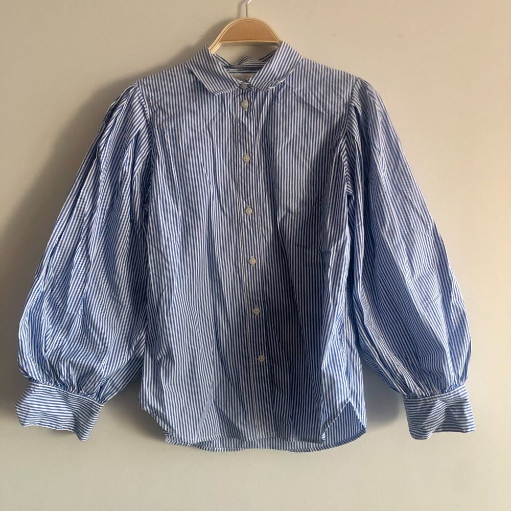 J CREW STRIPED COTTON SHIRT SIZE M 6